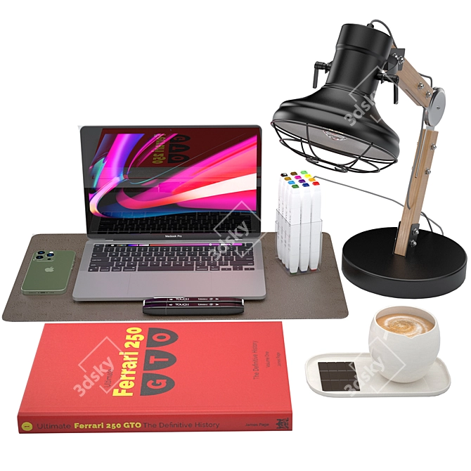 Modern Tech Workspace Set 3D model image 1