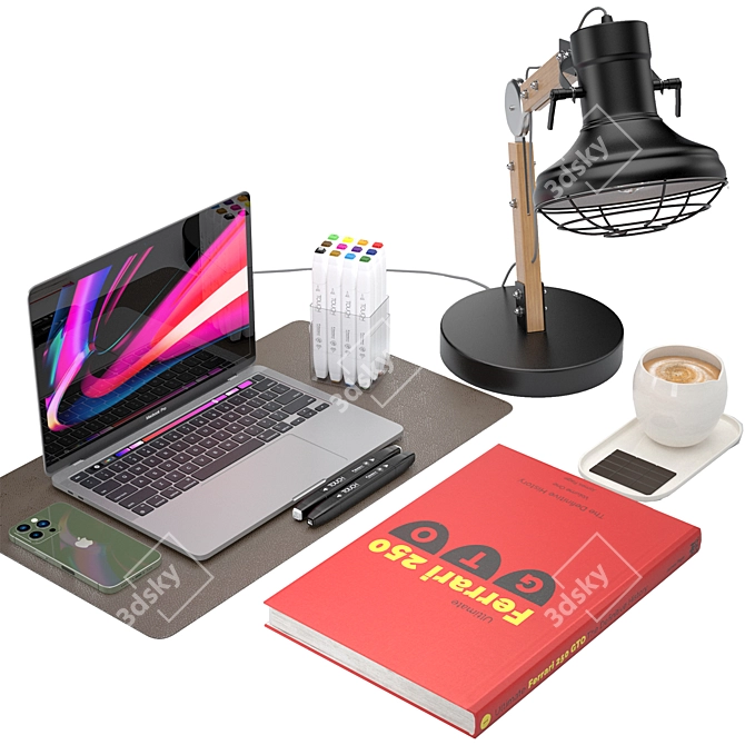 Modern Tech Workspace Set 3D model image 9