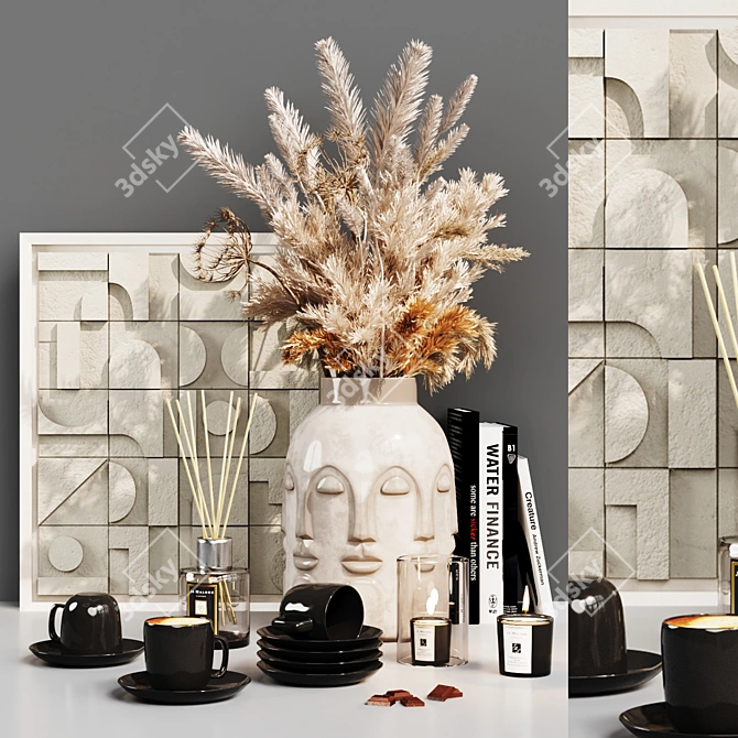 Modern Geometric Decor Set 3D model image 1