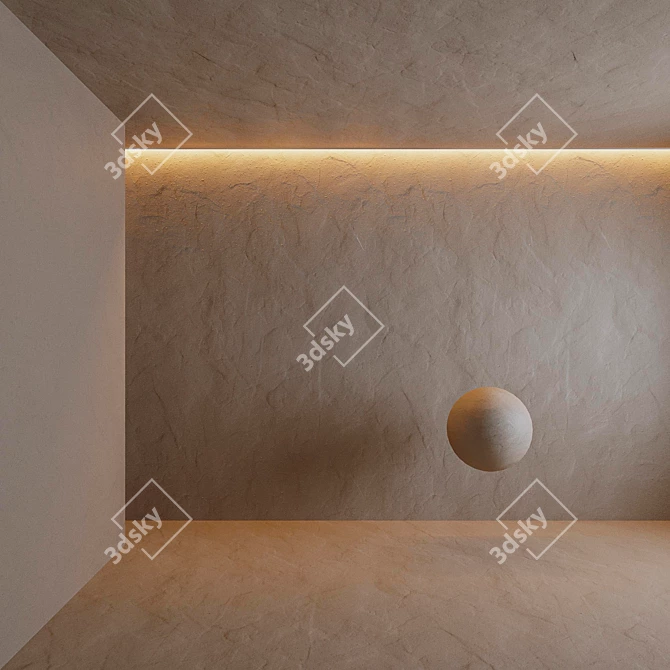 Seamless Stucco Plaster, Color Adaptable 3D model image 1