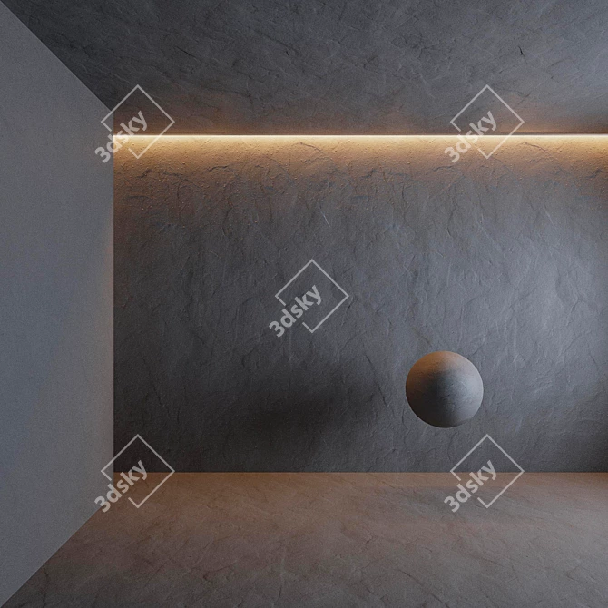 Seamless Stucco Plaster, Color Adaptable 3D model image 2