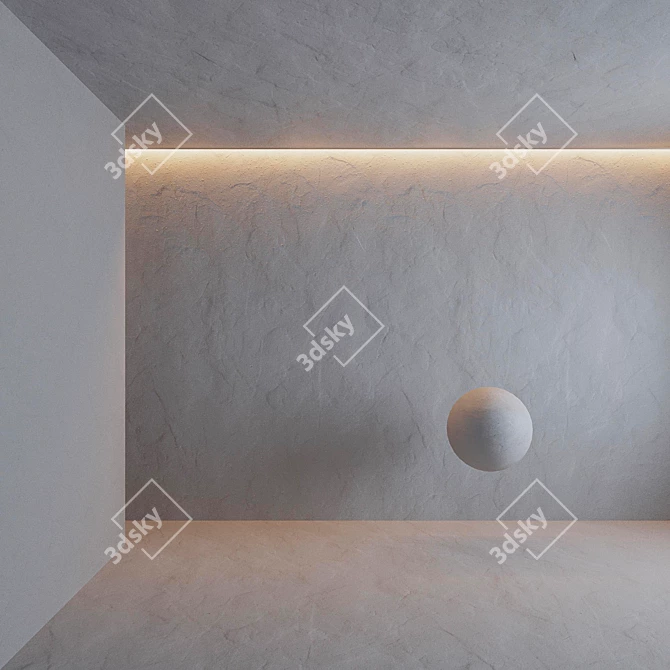 Seamless Stucco Plaster, Color Adaptable 3D model image 3