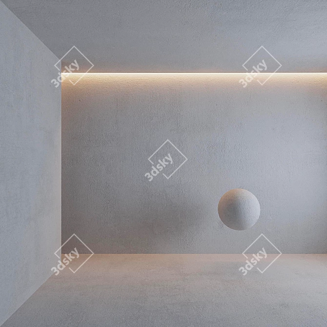 Seamless Concrete Plaster: Customizable Colors 3D model image 2