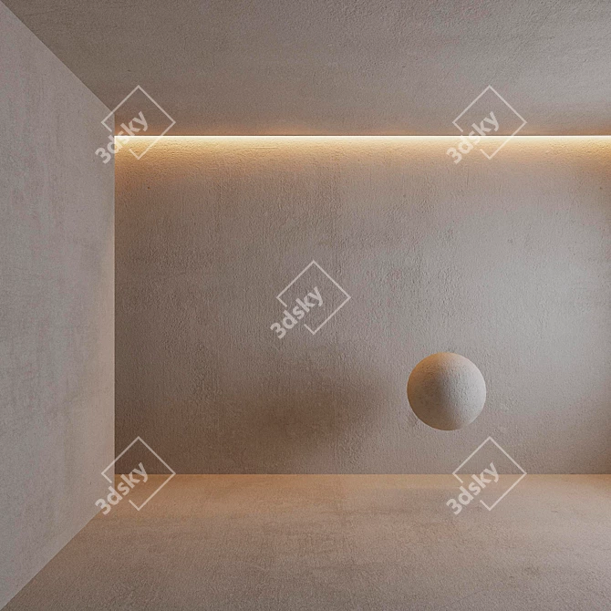 Seamless Concrete Plaster: Customizable Colors 3D model image 3