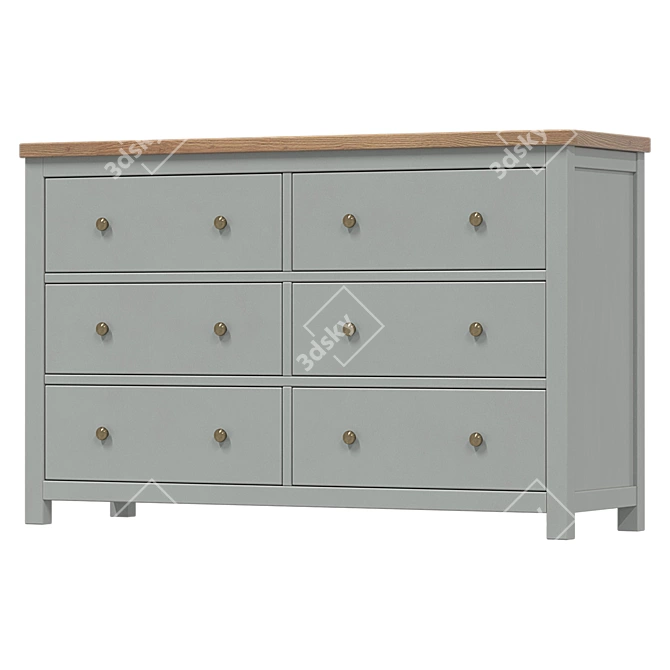 Versatile Jules Verne Six-Drawer Chest 3D model image 1