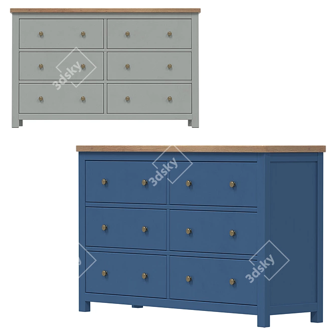 Versatile Jules Verne Six-Drawer Chest 3D model image 4