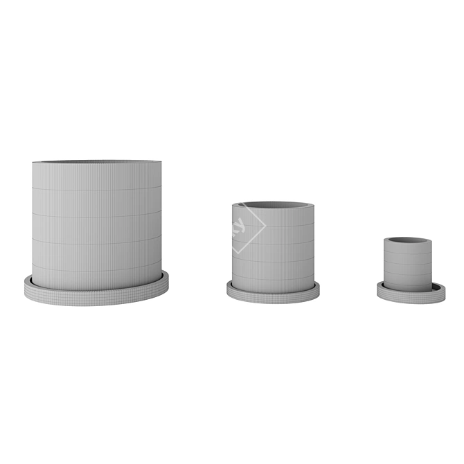 Minimalist Concrete Planters: Various sizes 3D model image 2