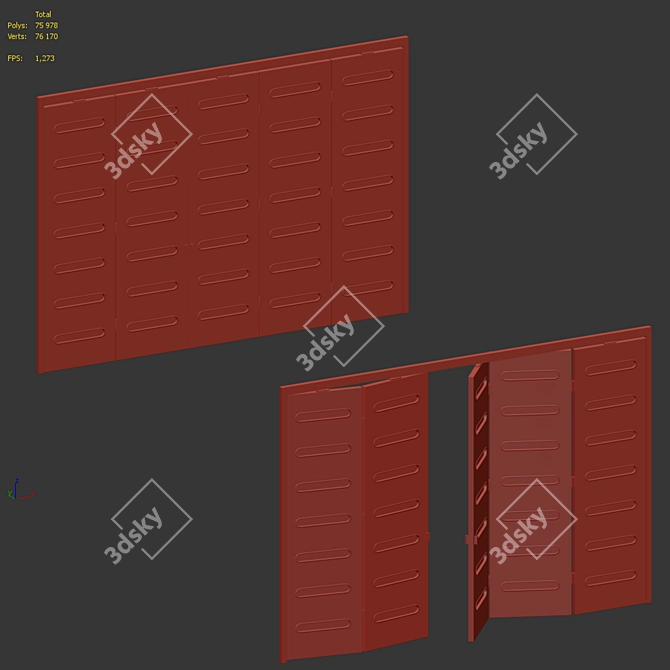 Mobius 2 Folding Glass Divider 3D model image 7