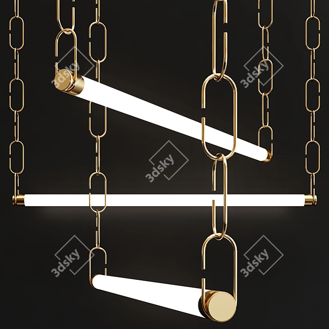 Designer LED Chain Pendant Lamp 3D model image 2