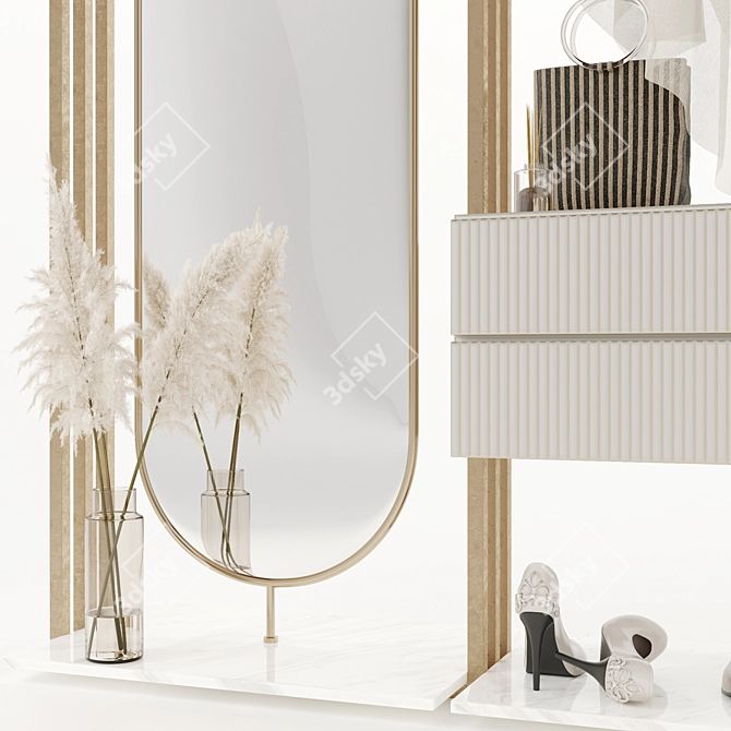 Luxury Gold Marble Entryway Set 3D model image 4