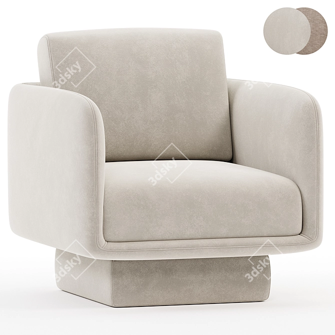 Sleek Design Gallotti Lilas Armchair 3D model image 1