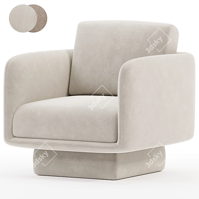 Sleek Design Gallotti Lilas Armchair 3D model image 3