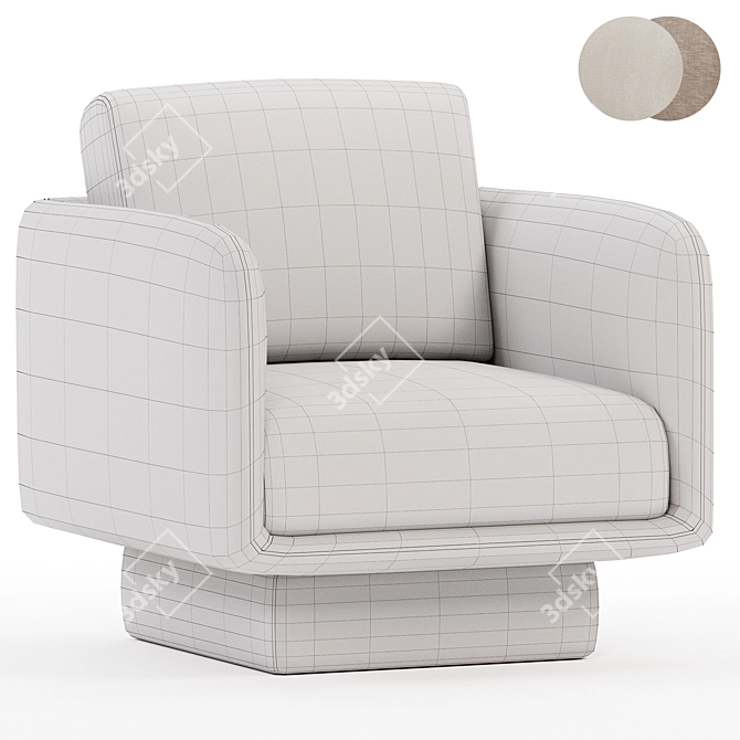 Sleek Design Gallotti Lilas Armchair 3D model image 5