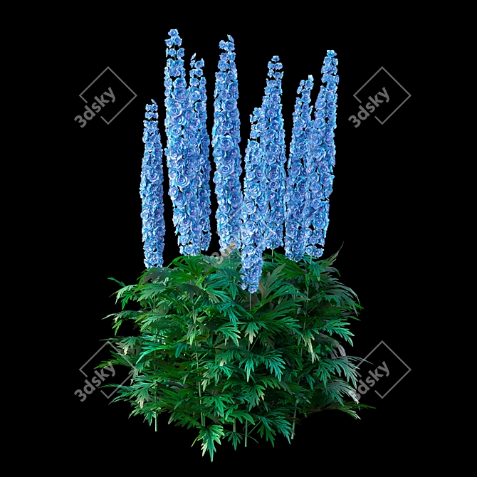  3D Delphinium Bush Models 3D model image 1