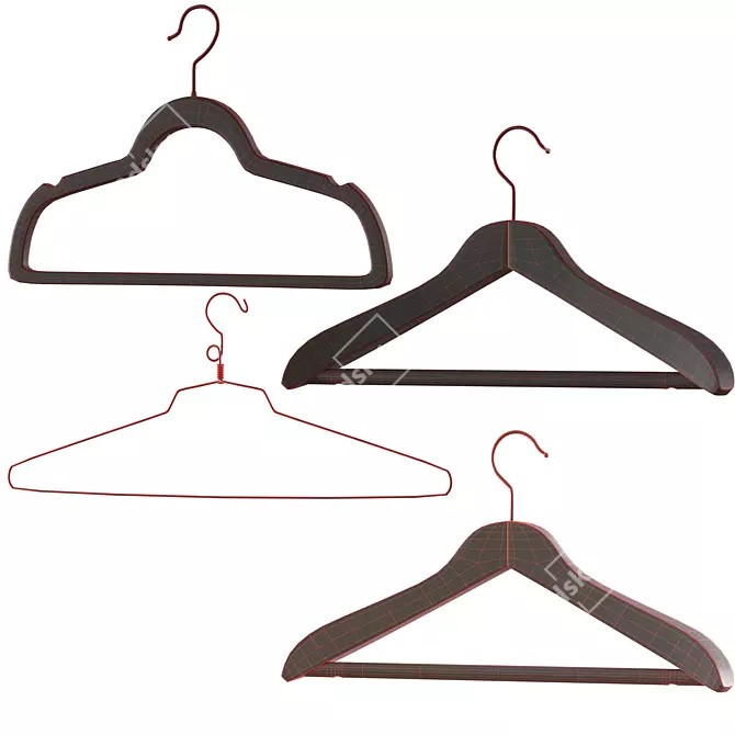 Multipurpose Clothes Hanger Set 3D model image 3