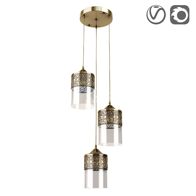 Moroccan Inspired Pendant Light 3D model image 1