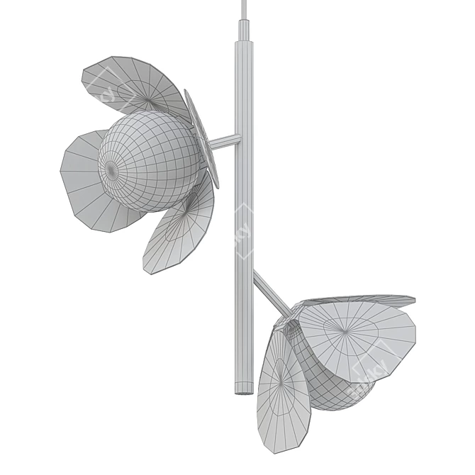 Elegant Monochrome Design Lamp 3D model image 2