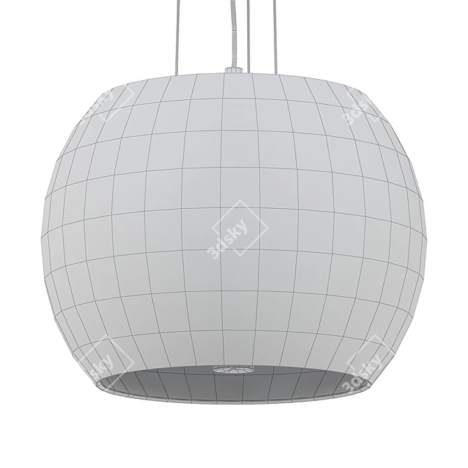 Modern Glass Drum Chandelier 3D model image 2