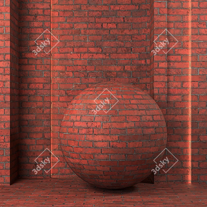 Vintage Brick Wall Texture Collection 3D model image 2