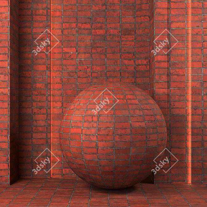 Vintage Brick Wall Texture Collection 3D model image 3