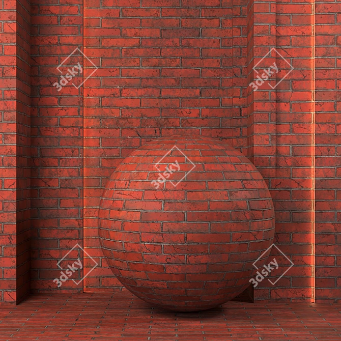 Vintage Brick Wall Texture Collection 3D model image 4