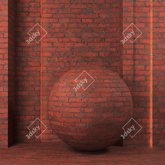 Vintage Brick Wall Texture Collection 3D model image 5