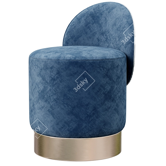 Title: Elegance Upholstered Pouf Low Back 3D model image 2