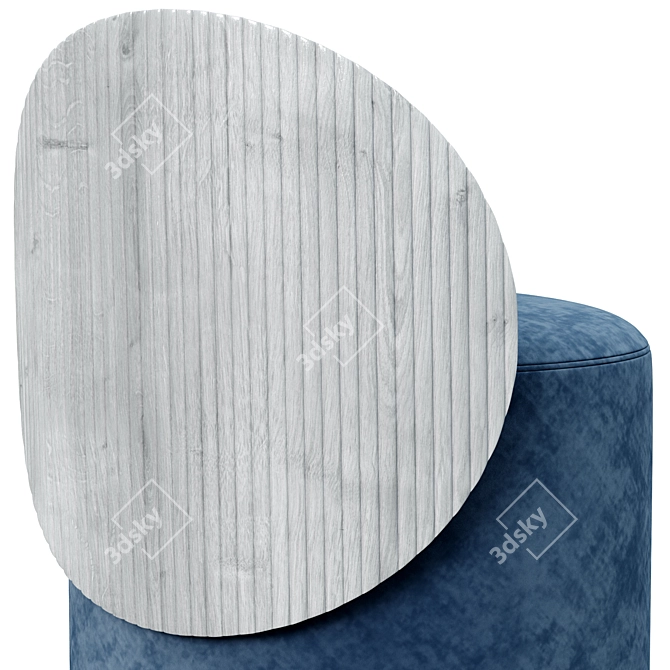 Title: Elegance Upholstered Pouf Low Back 3D model image 4