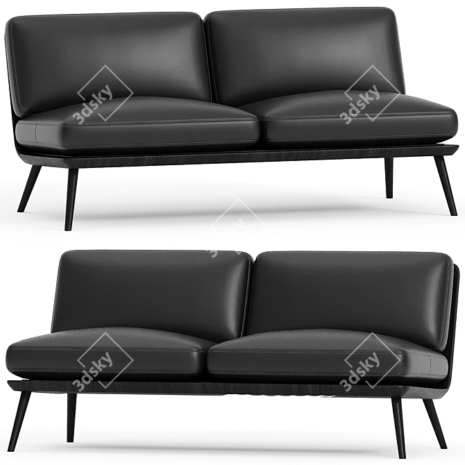 Modern Elegance Spine Sofa 3D model image 1