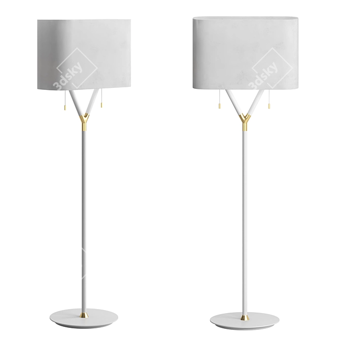 Modern Lacquer Finish Floor Lamp 3D model image 1