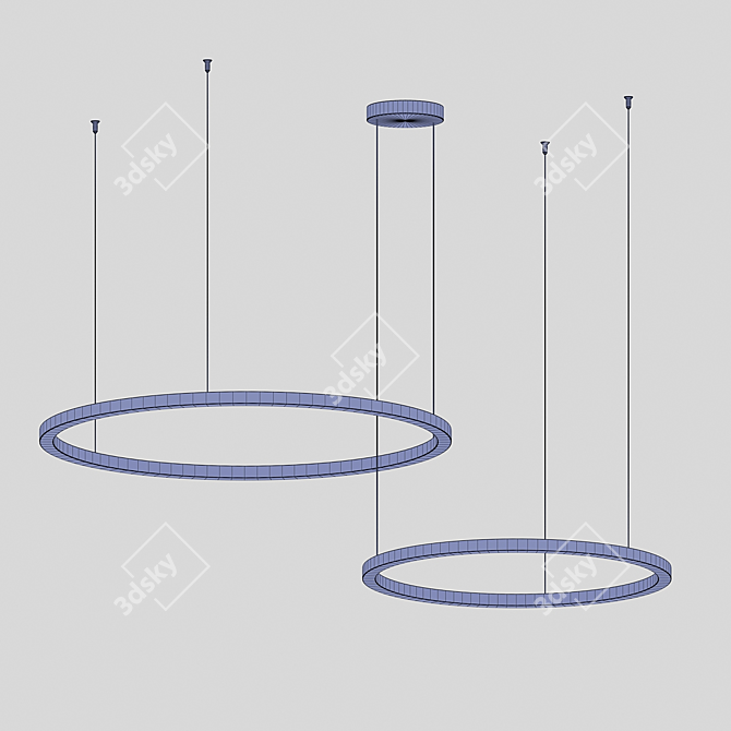 LED Ring Chandelier Brass Finish 3D model image 5