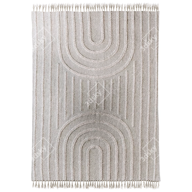  Modern Hilo Tufted Rug | Geometric Design 3D model image 1