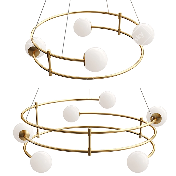 MOD317PL Glass Pendant Lamp 3D model image 2