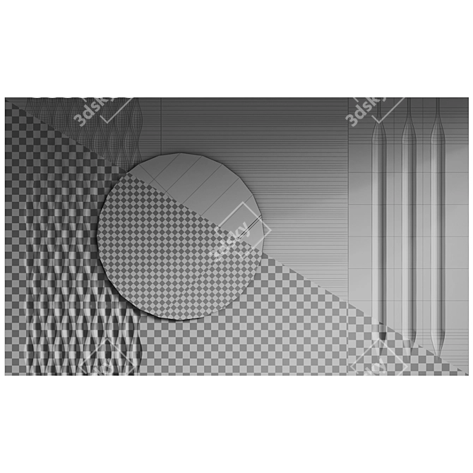 Title: Glass Circular Wave Wall Panel 3D model image 6