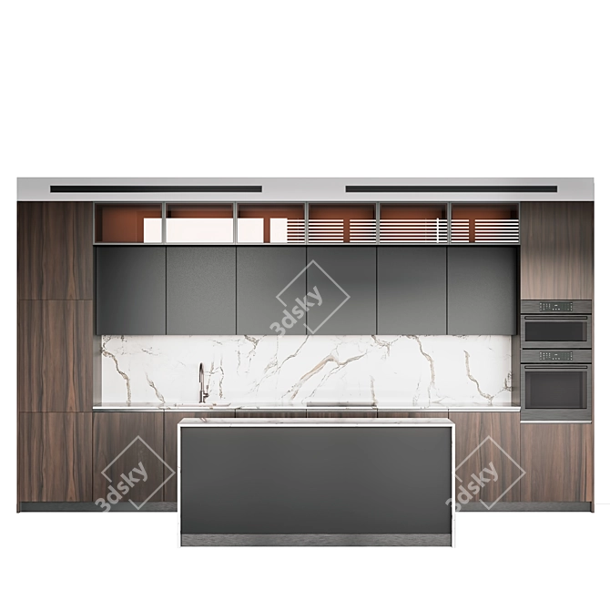 Modular Multimaterial Kitchen 3D model image 2