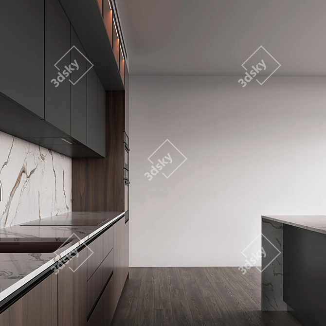 Modular Multimaterial Kitchen 3D model image 6