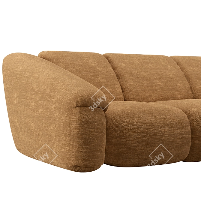 Comfortably Chic Puffer Sofa 3D model image 6