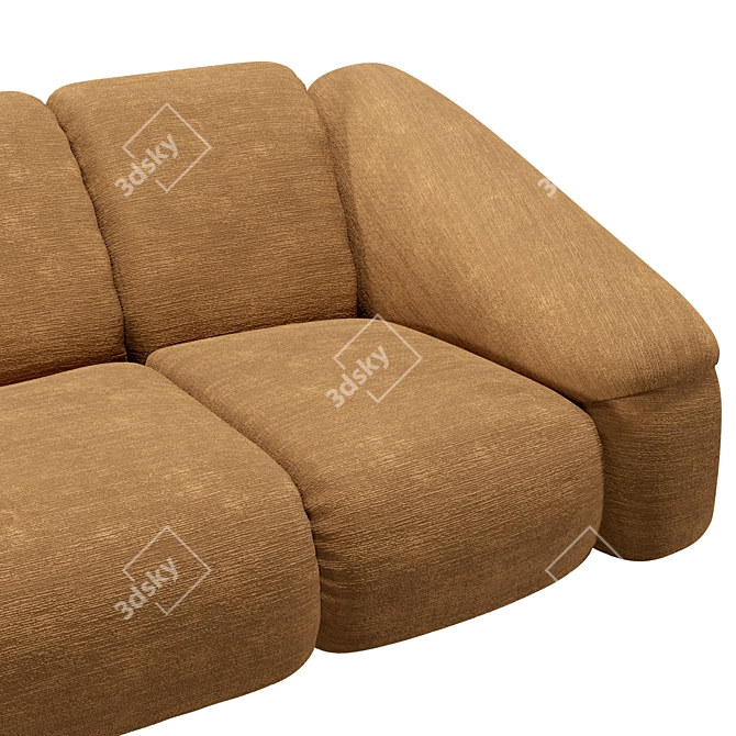 Comfortably Chic Puffer Sofa 3D model image 7