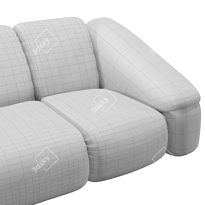 Comfortably Chic Puffer Sofa 3D model image 1