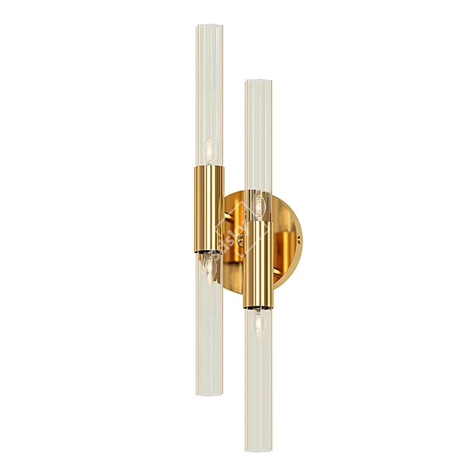 Elegant Glass Wall Sconce 3D model image 1