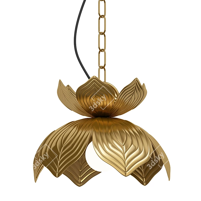 Lotus Chandelier in Gold 3D model image 1