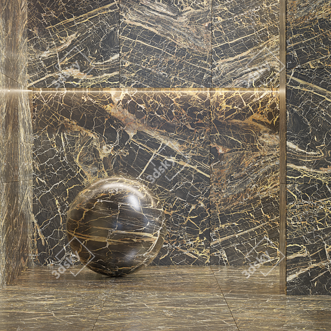 Luxury Golden Marble Textures Set 3D model image 3