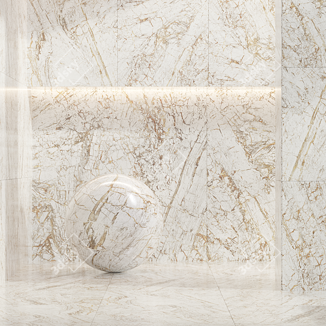 Luxury Golden Marble Textures Set 3D model image 6