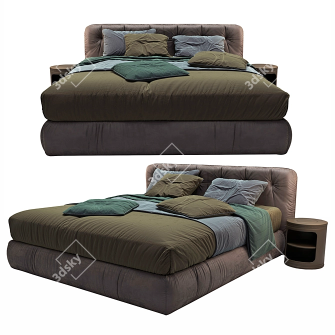 VITTORIA Bed: Modern Stylish Design 3D model image 1