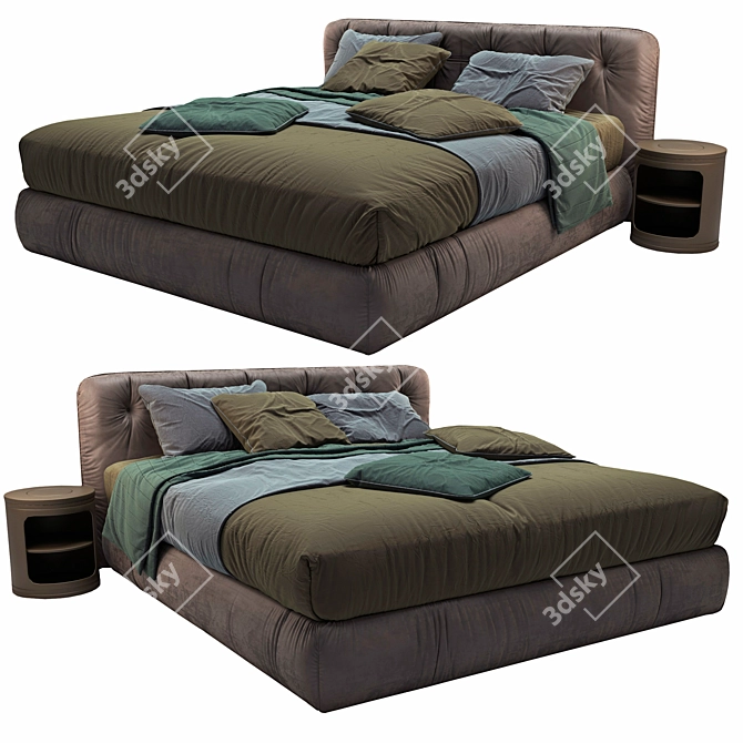 VITTORIA Bed: Modern Stylish Design 3D model image 2