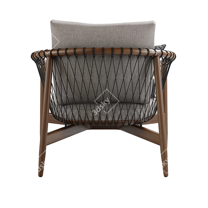 Modern Elegance Crosshatch Lounge Chair 3D model image 5