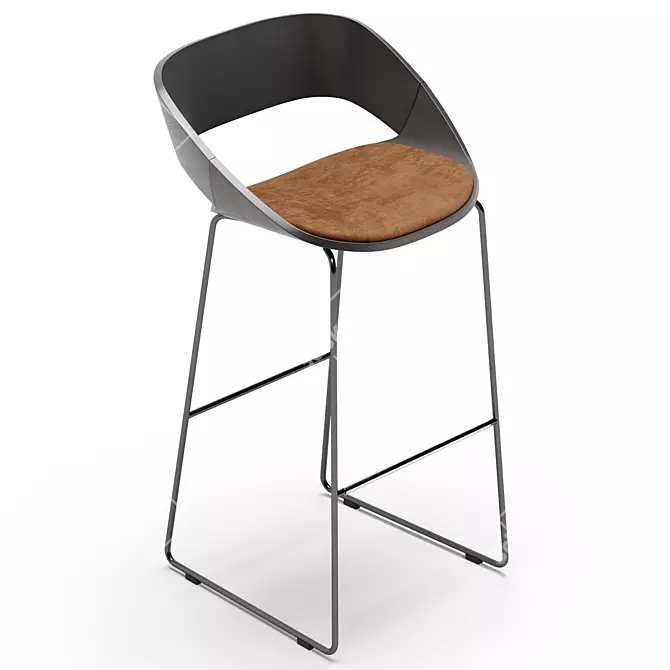 Modern Kabira Wood Stool Arrmet 3D model image 5