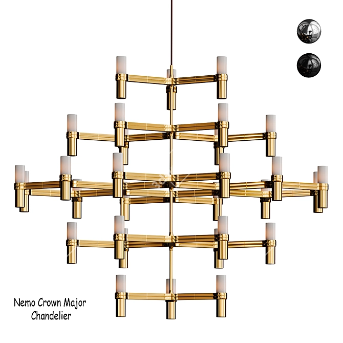 Elegant Nemo Chandelier Masterpiece 3D model image 1