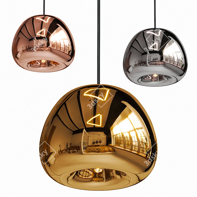 Modern Metal Pendant Light Fixture 3D model image 1