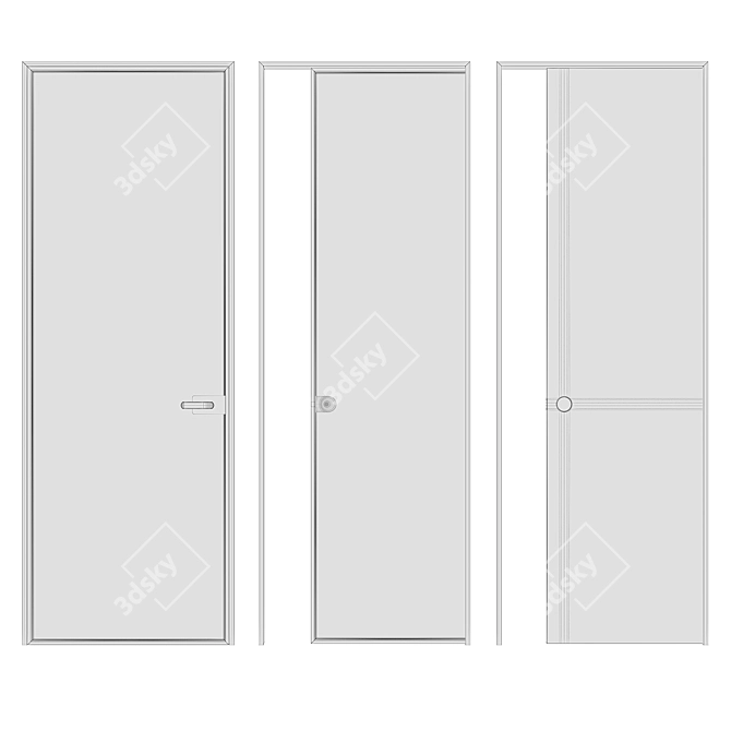 Sleek Lualdi L7 Pocket Door 3D model image 3